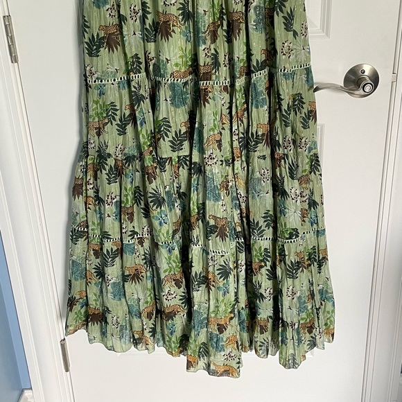 Laraethnics l Cheetah Print Skirt Elastic Waist Tassel Tiered Skirt 35761 - Picture 9 of 14